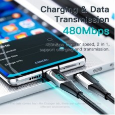 Дата кабель USB-C to USB-C 2.0m 100W Digital Display black Essager (ES-XCTT1-YDA01) - Фото
