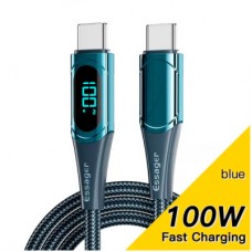 Дата кабель USB-C to USB-C 2.0m 100W Digital Display blue Essager (ES-XCTT1-YDA03) - Фото