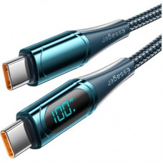 Дата кабель USB-C to USB-C 2.0m 100W Digital Display blue Essager (ES-XCTT1-YDA03) - Фото