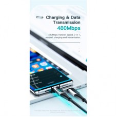Дата кабель USB-C to USB-C 2.0m 100W Digital Display blue Essager (ES-XCTT1-YDA03) - Фото