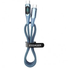 Дата кабель USB-C to USB-C 1.0m 100W Digital Display blue Essager (ES-XCTT1-YD03) - Фото