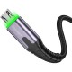 Дата кабель USB 2.0 AM to Micro 5P 1.0m 2.4A LED black Essager (EXCM-XG0G)