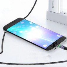 Дата кабель USB 2.0 AM to Micro 5P 2.0m 2.4A LED black Essager (EXCM-XGA0G) - Фото