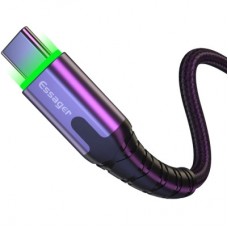Дата кабель USB 2.0 AM to USB-C 2.0m 3A LED black Essager (EXCT-XGA0G) - Фото