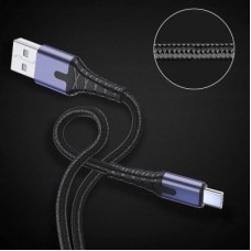 Дата кабель USB 2.0 AM to USB-C 2.0m 3A LED black Essager (EXCT-XGA0G) - Фото