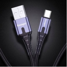 Дата кабель USB 2.0 AM to USB-C 2.0m 3A LED black Essager (EXCT-XGA0G) - Фото