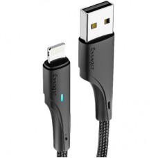Дата кабель USB 2.0 AM to Lightning 0.25m 2.4A black Essager (EXCL-LSB01) - Фото