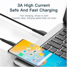 Дата кабель USB 2.0 AM to USB-C 0.25m black Essager (EXCT-LSB01) - Фото