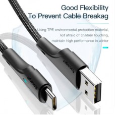Дата кабель USB 2.0 AM to USB-C 3.0m black Essager (EXCT-LSC01) - Фото