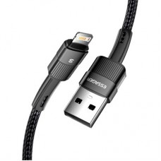 Дата кабель USB 2.0 AM to Lightning 2.0m 2.4A black Essager (EXCL-XCA01) - Фото