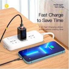 Дата кабель USB 2.0 AM to Lightning 2.0m 2.4A black Essager (EXCL-XCA01) - Фото