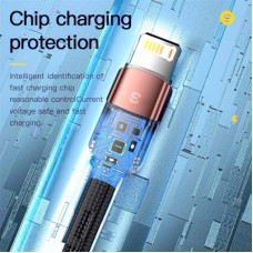 Дата кабель USB 2.0 AM to Lightning 2.0m 2.4A black Essager (EXCL-XCA01) - Фото