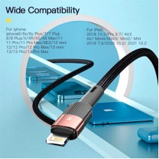 Дата кабель USB 2.0 AM to Lightning 2.0m 2.4A black Essager (EXCL-XCA01) - Фото