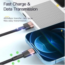 Дата кабель USB 2.0 AM to Lightning 2.0m 2.4A blue Essager (EXCL-XCA03) - Фото