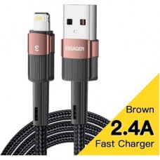 Дата кабель USB 2.0 AM to Lightning 2.0m 2.4A brown Essager (EXCL-XCA12) - Фото