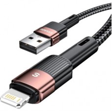 Дата кабель USB 2.0 AM to Lightning 2.0m 2.4A brown Essager (EXCL-XCA12) - Фото