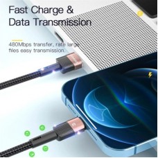 Дата кабель USB 2.0 AM to Lightning 2.0m 2.4A brown Essager (EXCL-XCA12) - Фото