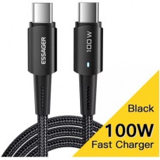 Дата кабель USB-C to USB-C 2.0m 100W black Essager (EXCTT1-CGA01) - Фото