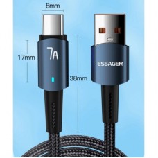 Дата кабель USB 2.0 AM to USB-C 2.0m 100 W blue Essager (EXC7A-CGA03-P) - Фото