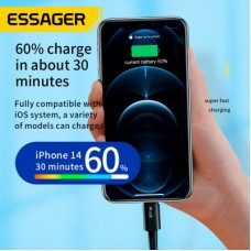 Дата кабель USB-C to Lightning 0.5m 20W black Essager (EXCTL-CGB01) - Фото