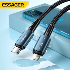Дата кабель USB-C to Lightning 0.5m 20W black Essager (EXCTL-CGB01) - Фото
