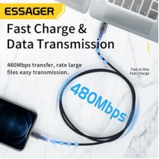 Дата кабель USB-C to Lightning 1.0m 20W black Essager (EXCTL-CG01) - Фото