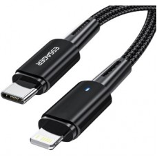 Дата кабель USB-C to Lightning 2.0m 20W black Essager (EXCTL-CGA01) - Фото