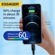 Дата кабель USB-C to Lightning 2.0m 20W black Essager (EXCTL-CGA01) - Фото