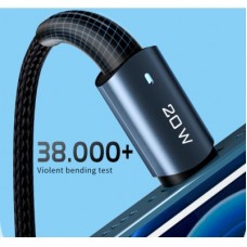 Дата кабель USB-C to Lightning 2.0m 20W black Essager (EXCTL-CGA01) - Фото