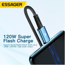 Дата кабель USB 2.0 AM to USB-C 2.0m 120 W black Essager (EXC120-CGA01-P) - Фото