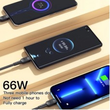 Дата кабель USB 2.0 AM to Lightning + Micro 5P + Type-C 1.2m 66W black Essager (EXCMTL-XJ01) - Фото