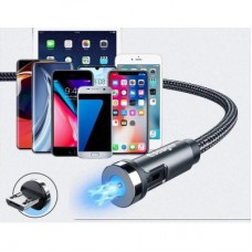 Дата кабель USB 2.0 AM to Micro 5P 1.0m magnetic black Essager (EXCCXM-WC0G) - Фото