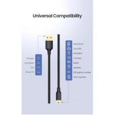 Дата кабель USB 2.0 AM to Mini 5P 1.0m US132 black Ugreen (10355) - Фото