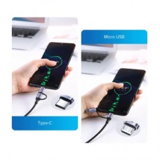Дата кабель USB 2.0 AM to USB-C + Micro 5P 1.0m 3A US177 black Ugreen (30875) - Фото