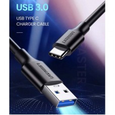Дата кабель USB 3.0 AM to USB-C 0.5m 3A US184 black Ugreen (20881) - Фото