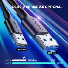 Дата кабель USB 3.0 AM to USB-C 1.5m 3A US184 black Ugreen (20883) - Фото