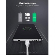 Дата кабель USB 2.0 AM to USB-C 0.25m 3A braided US288 white Ugreen (60129) - Фото