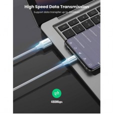 Дата кабель USB 2.0 AM to USB-C 0.25m 3A braided US288 white Ugreen (60129) - Фото