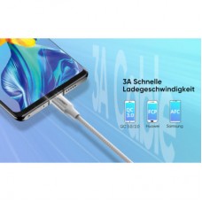 Дата кабель USB 2.0 AM to USB-C 0.5m 3A US288 white Ugreen (60130) - Фото
