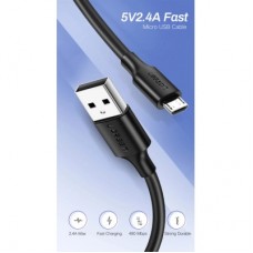 Дата кабель USB 2.0 AM to Micro 5P 0.5m 2A US289 black Ugreen (60135) - Фото