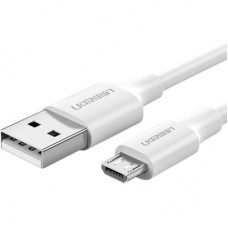 Дата кабель USB 2.0 AM to Micro 5P 0.5m 2A US289 white Ugreen (60140) - Фото