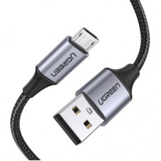Дата кабель USB 2.0 AM to Micro 5P 0.5m 2A US290 black Ugreen (60145) - Фото