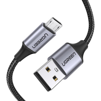Дата кабель USB 2.0 AM to Micro 5P 0.5m 2A US290 black Ugreen (60145)