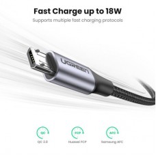 Дата кабель USB 2.0 AM to Micro 5P 0.5m 2A US290 black Ugreen (60145) - Фото