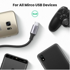 Дата кабель USB 2.0 AM to Micro 5P 0.5m 2A US290 black Ugreen (60145) - Фото