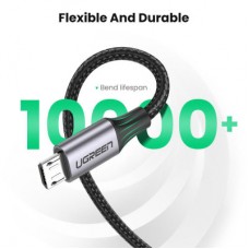 Дата кабель USB 2.0 AM to Micro 5P 0.5m 2A US290 black Ugreen (60145) - Фото