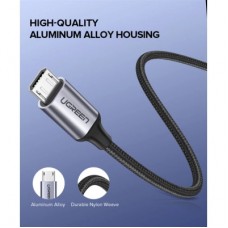 Дата кабель USB 2.0 AM to Micro 5P 1.5m 2A US290 black Ugreen (60147) - Фото