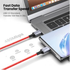 Дата кабель USB 2.0 AM to USB-C 1.0m US294 red Ugreen (60186) - Фото