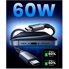 Дата кабель USB-C to USB-C 2.0m US567 black/gray Ugreen (15374) - Фото
