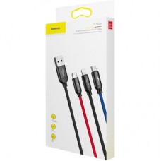 Дата кабель USB 2.0 AM to Lightning + Micro 5P + USB-C 1.2m 5A black Baseus (CAMLT-BSY01) Дата кабель USB 2.0 AM to Lightning + Micro 5P + USB-C 1.2m 5A black Baseus (CAMLT-BSY01) - Фото